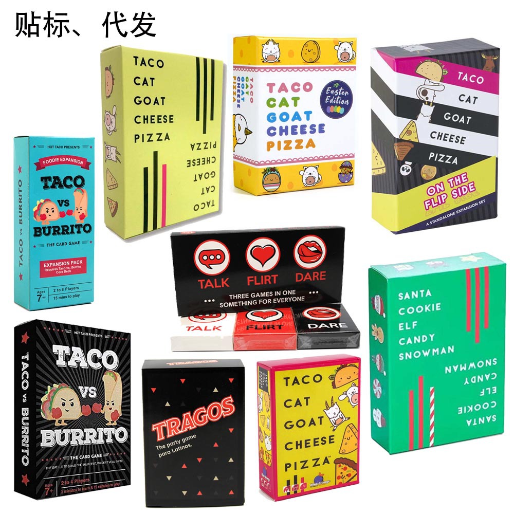 English Card Board Game Taco Cat Goat Cheese Plzza Goat Milk Pizza...