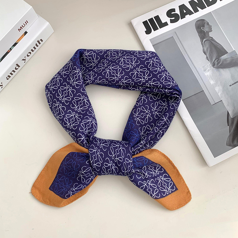 Bufandas de seda cuadrada alta sensación 2025 nueva moda decoración de algodón y lino pequeña bufandas de seda cuello bufandas de cuello