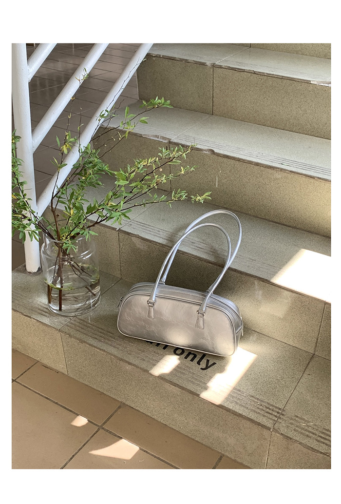 Borsa a spalla argento donna stile balletto borsa sottobraccio_voghion.com