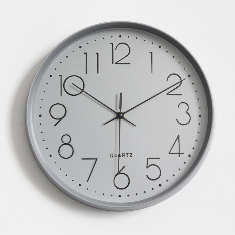 De una sola pieza de entrega Rosa Reloj de pared reloj de cuarzo mudo reloj redondo sala de estar dormitorio Estilo nórdico simple moderno