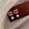 Retro advanced earrings from pearl, Chanel style, internet celebrity, high-quality style