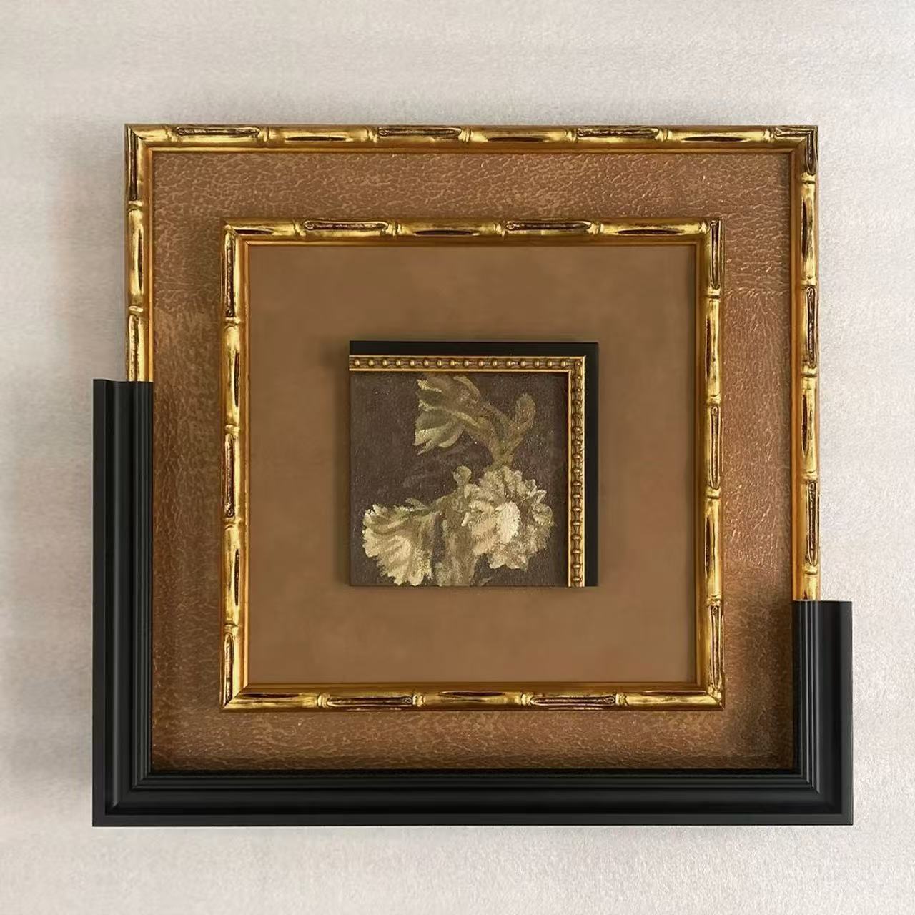 French Mid-Century Style Entrance Cabinet Decorative Painting, Living Room Retro Background Wall, High-End Hanging Painting, Soft Decoration Model Room Painting