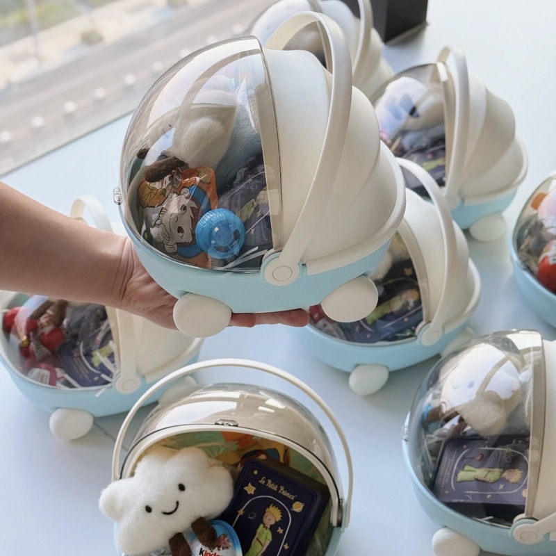 赤ちゃんの生後100日の宴会DIYクレードル記念品1歳のギフトボックスゲストや友人へのクリエイティブなベビーカーギフト|undefined