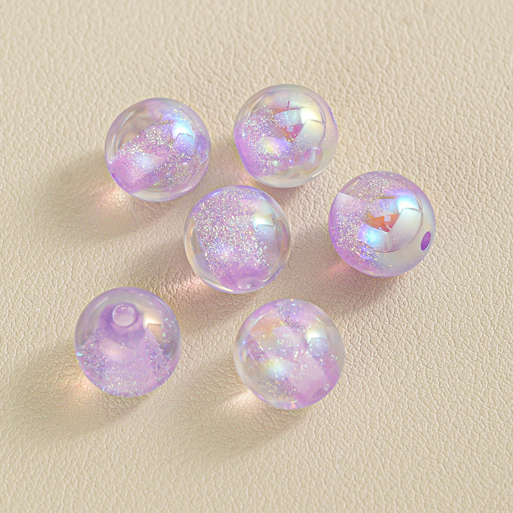 【20-30 piezas】Cuentas redondas de resina con forma de corazón, color dorado brillante, efecto atardecer, cuentas sueltas para hacer pulseras y cadenas para teléfono