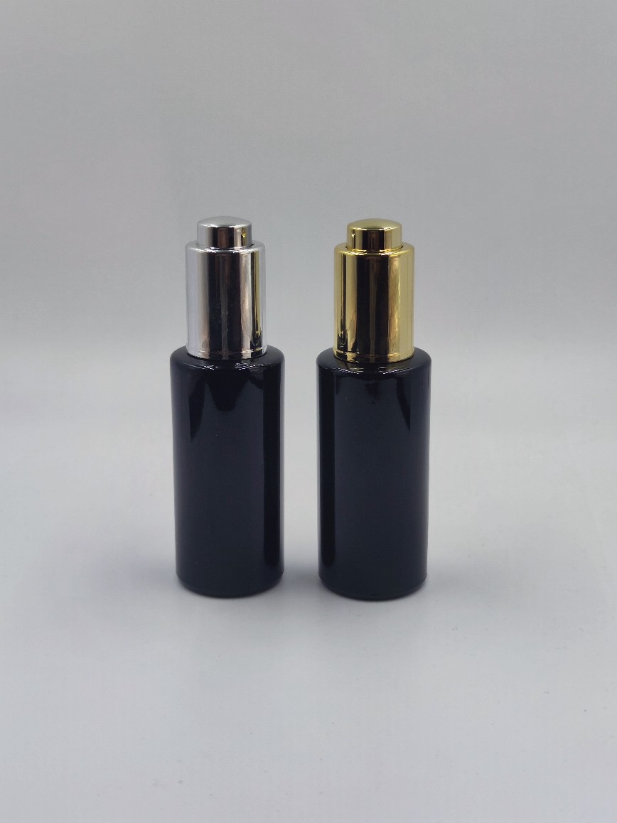 现货50ml黑色直圆滴管瓶 精油瓶 精华液 原液瓶