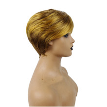 跨境外贸假发女欧美时尚短发斜刘海化纤全头套亚马逊货源厂家批发