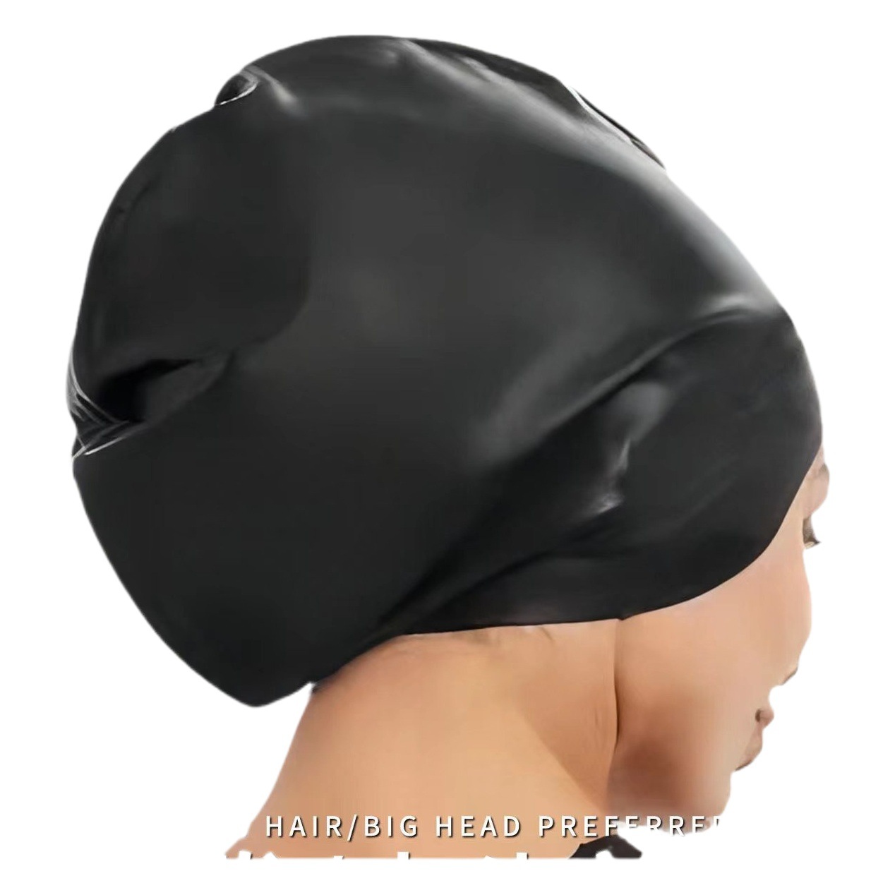 Gorra de natación de silicona extra grande gorra de natación de protección auditiva gigante transfronteriza gorra de natación vendedora caliente impresa LOGO fábrica al por mayor