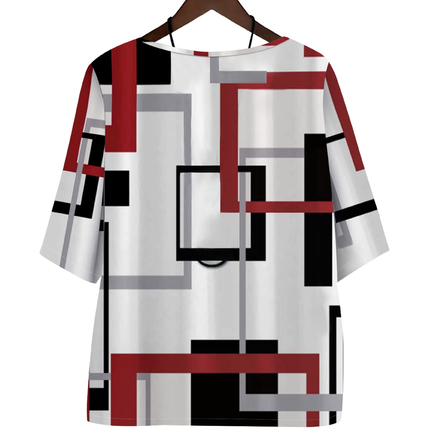 GraceChic GraceChic GraceChic Europäische und amerikanische grenzüberschreitende, heiß begehrte Plus-Size-Damen-Freizeitkleidung mit geometrischem Print, Kurzarm + einfarbige Hose_voghion.com