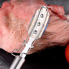 Stainless steel hair removal tool for pigs, sheep, and other animals, specifically designed for trimming pork.