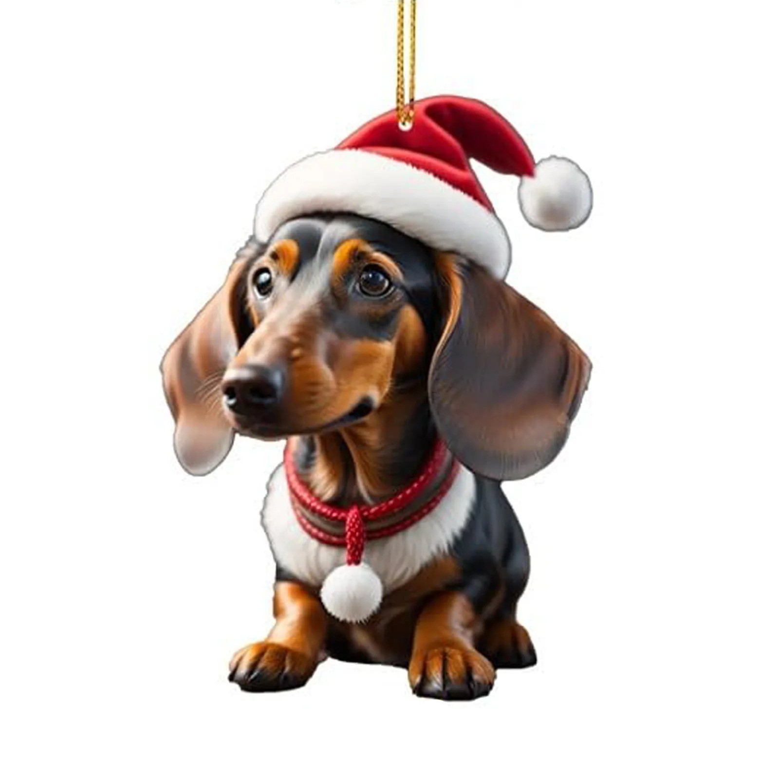 Transfronterizo nuevo perro de Navidad árbol de Navidad decoración colgante de acrílico plano regalo de Navidad decoración colgante