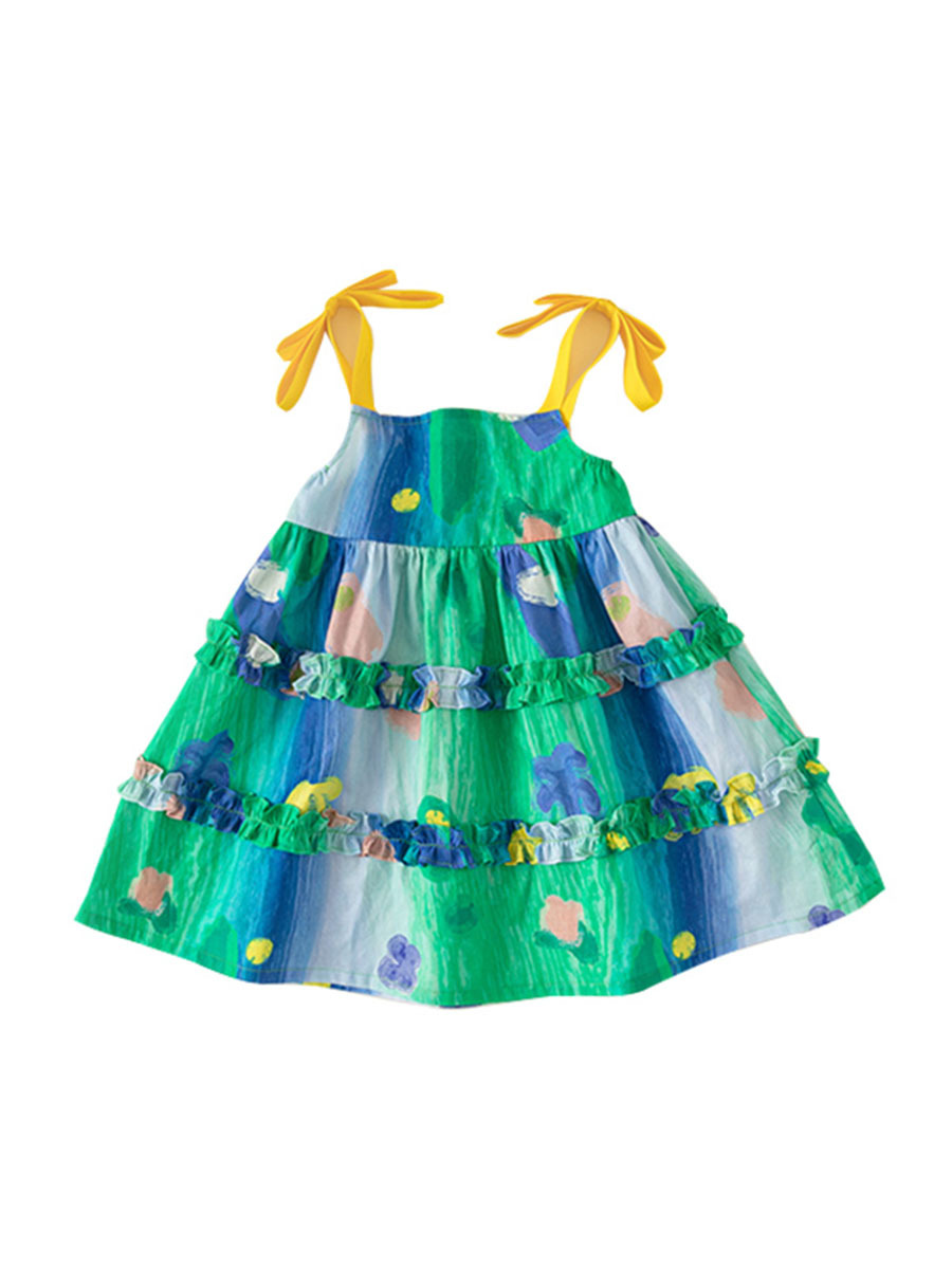 Ropa infantil Youbao, conjuntos para hermanos, camisa con estampado de grafiti, vestido para niñas, vestido de princesa con efecto tie-dye, traje informal para niños