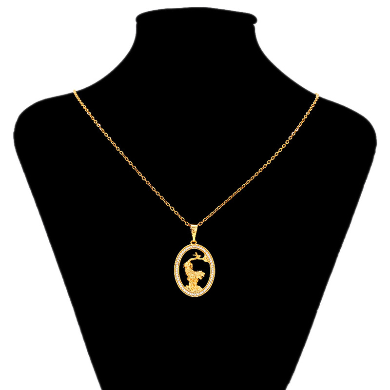 Xuping comercio exterior joyas transfronterizas al por mayor INS marea hip-hop animal colgante collar tigre colgante dorado galvanizado