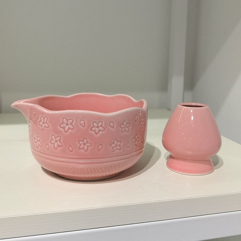 口付き抹茶ボウル、陶器製日本抹茶ボウル、抹茶ツール、茶筅、宋代茶セット、大腹ボウル|undefined