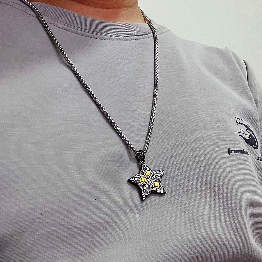 Брендовое ожерелье Seven彩? китайский текст: 七彩 Brand necklace for men and women, pendant hip-hop style, high-quality style