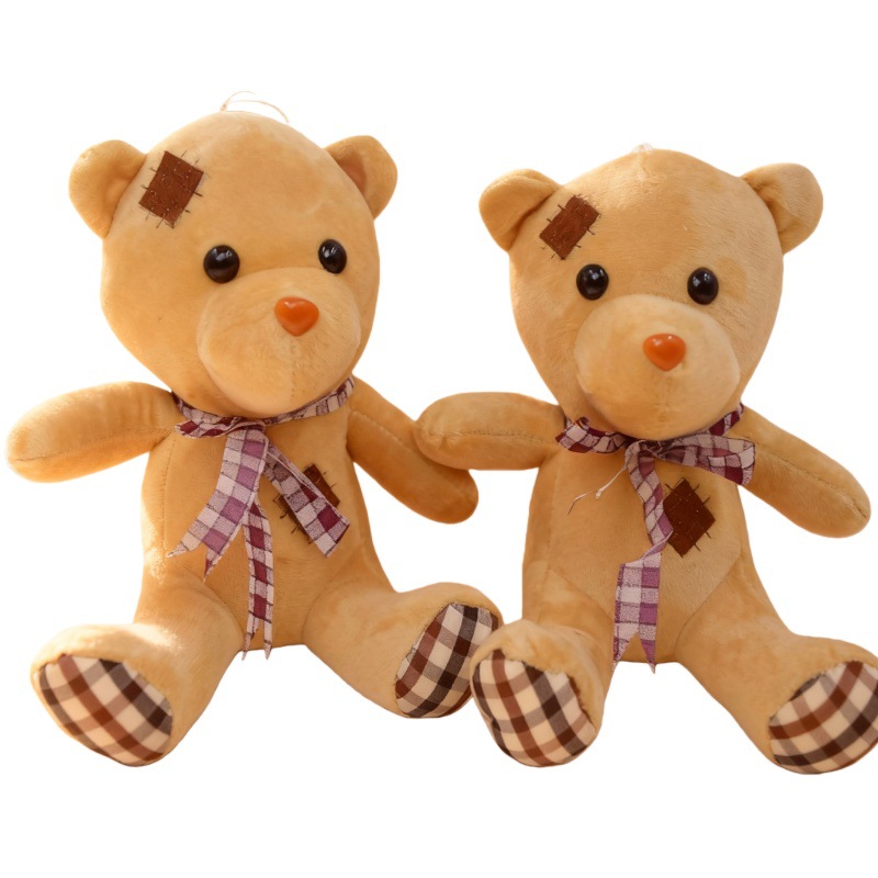 Fabricantes al por mayor mendigo oso juguetes de peluche siete pulgadas súper suave agarrar muñecas de peluche muñecas de boda arrojar regalos