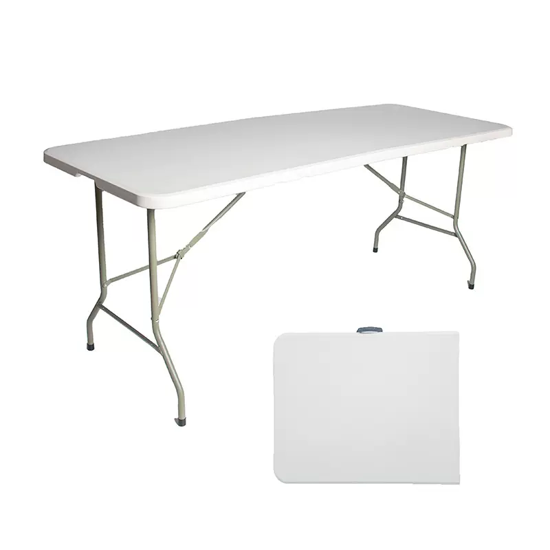 白色塑料折叠桌子便携长桌餐桌培训会议夜市摆摊专用桌户外办公桌