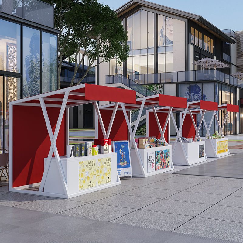 户外铁艺摊位架网红夜市活动摆摊桌促销棚架集市摊位可折叠展示架