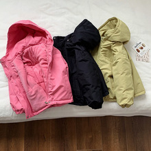 101508 【青岛仓mo同款连帽加绒冲锋衣棉服】中小童外套 一件代发