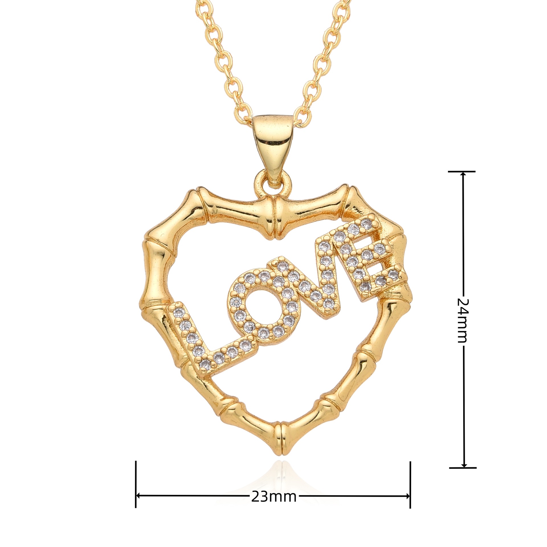 8g Weight 18K Gold Plated Plating Material Copper Pendant Material Pendant Necklace Classification Copper Chain Material 1 Piece Quantity Date, Tea Party Occasion Copper Material Heart Shape Pattern Women's Gender Sweet, Simple Style Style Copper 18K Gold Plated Heart Shape Pendant Necklace 13