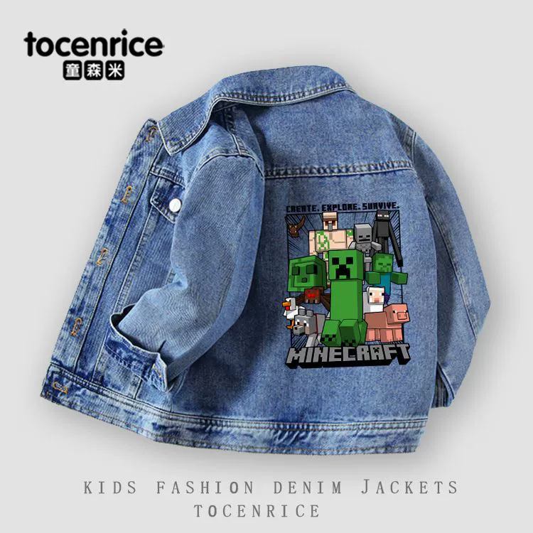 Новая трансграничная джинсовая куртка, осенняя одежда для мальчиков, новинка 2024, повседневная куртка для мальчиков, красивая детская джинсовая куртка, осенняя