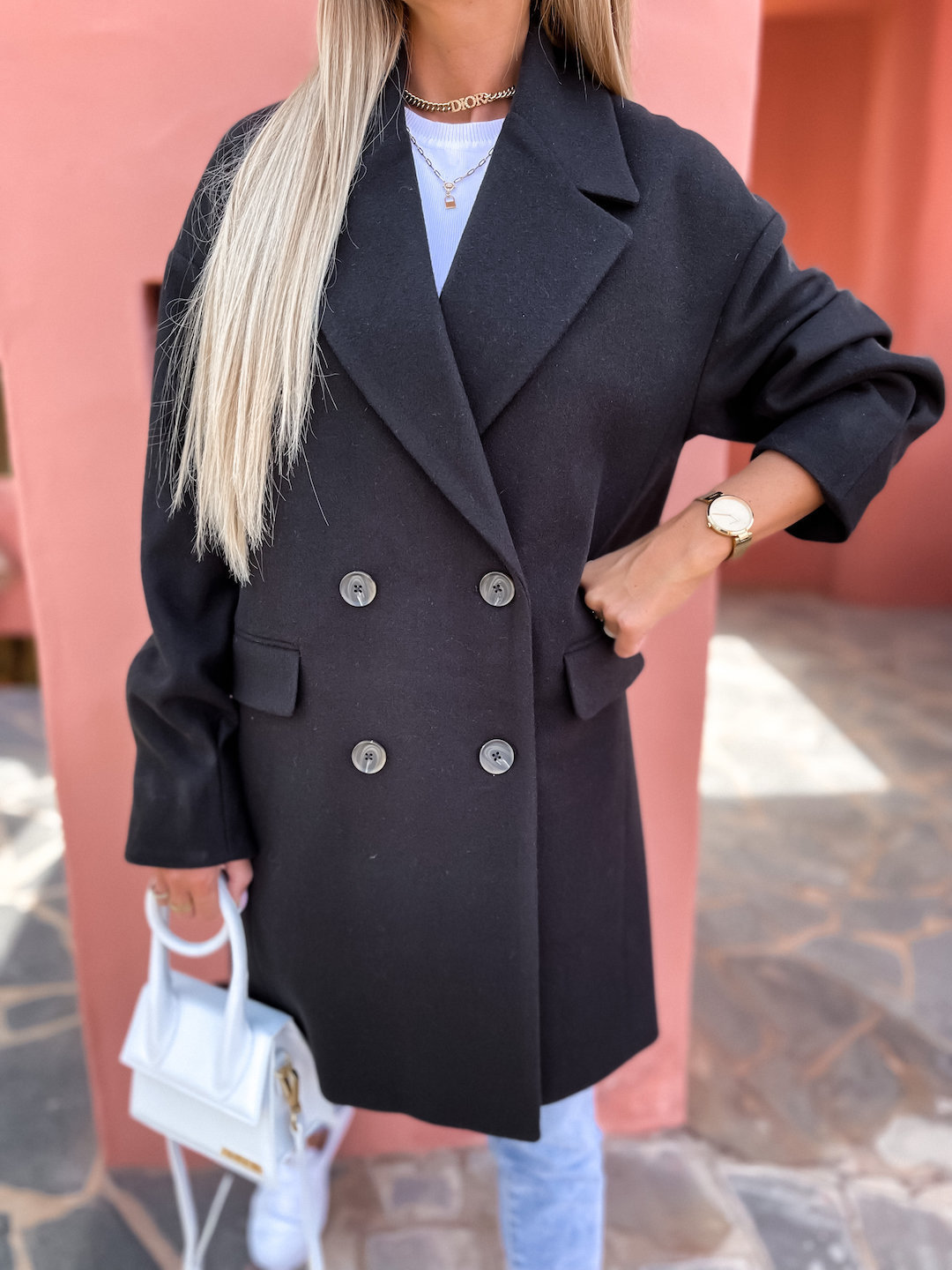 Femmes Style Britannique Couleur Unie Double Boutonnage Manteau Manteau En Laine display picture 5