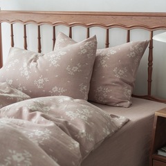 Japanese floral dry and breathable cotton-linen damask large-scale brocade four-piece set retro floral homestay duvet cover and sheet set