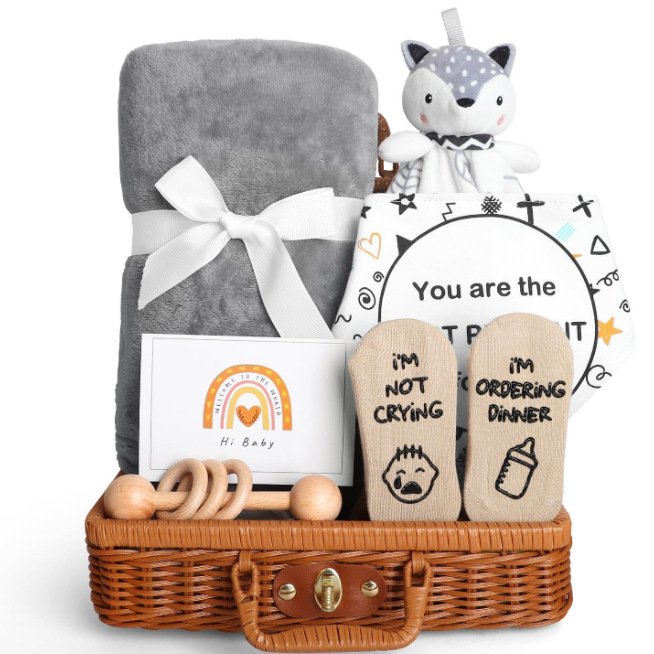 Nuevo bebé canasta juguete calmante regalo regalo de aniversario para recién nacidos