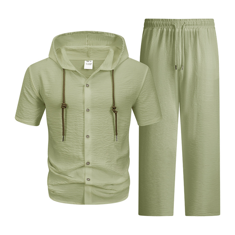 2026 Summer Cross-Border Amazon 3D Casual Sports Suit Men's Short-Sleeve Long Pants Two-Piece Set - Stylish and Versatile
