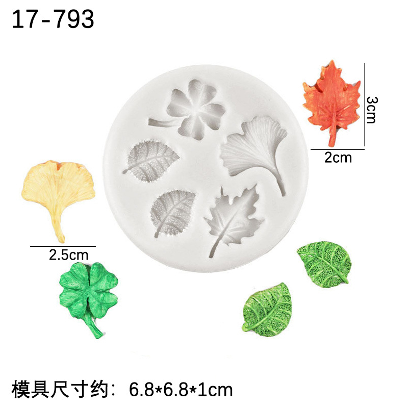 Hoja de arce ginkgo hoja forma de hornear pastel decoración molde de silicona epoxi yeso chocolate fondant Silicona