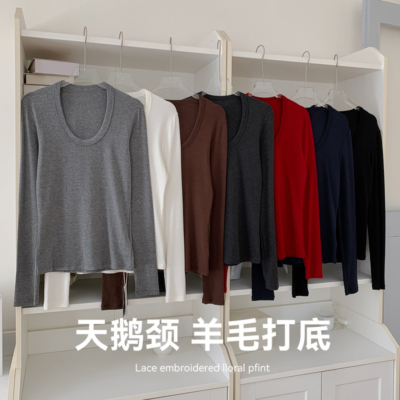 Wool Turtleneck Base Shirt for Women 2026 Autumn and Winter New Thickened Warm Long-Sleeve Slim Fit Top