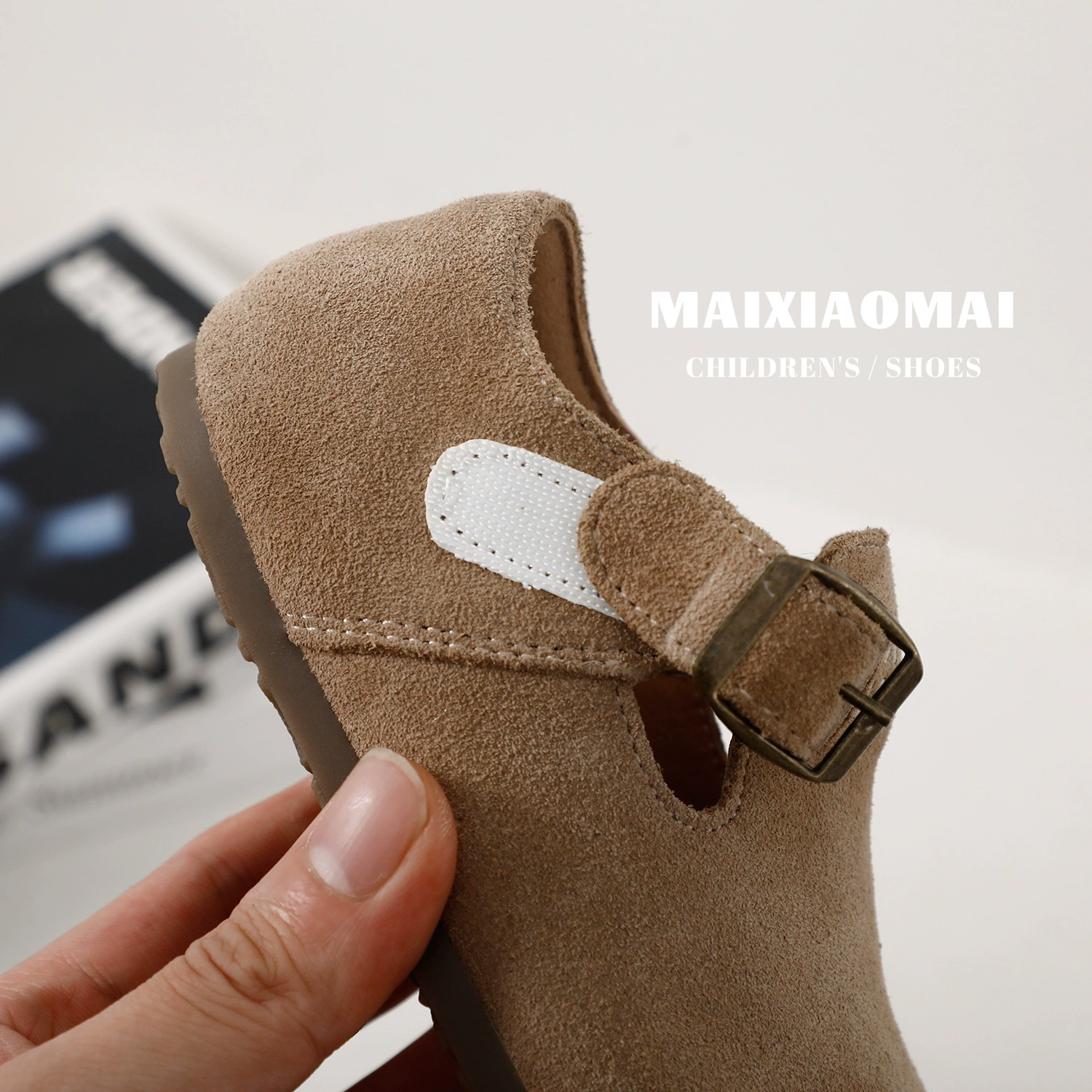 Детские туфли Maixiaomai удобные с тонкой подошвой, детские ботинки Birkenstock 2025 весна, новая замша изnubuck кожа, для мальчиков и девочек
