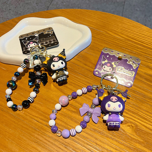 Authentic Takara Tomy Bead Bracelet Keychain with Creative Lulumin Car Bag Charm Keychain Figurine Pendant