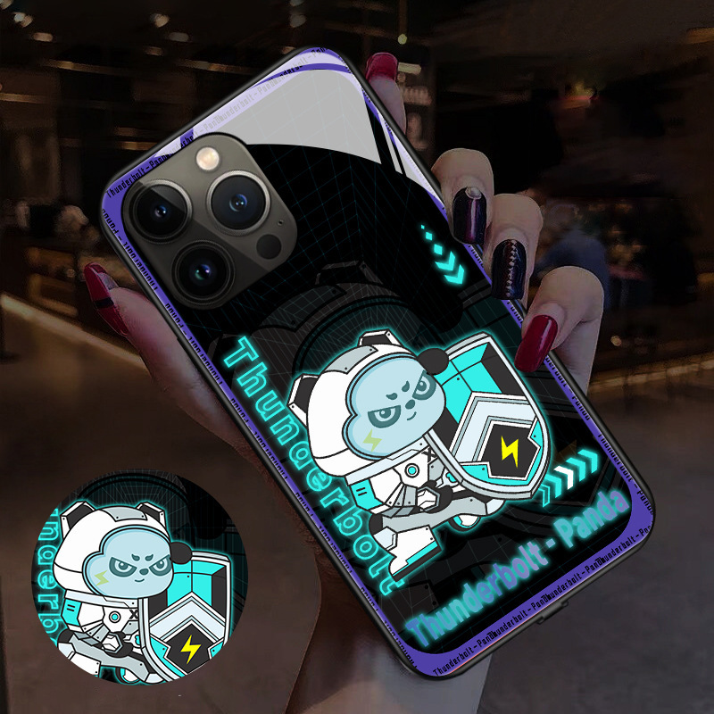 Technology shield panda for Apple 15promax mobile phone shell new iphone15plus voice control luminous shell Technology shield panda for Apple 15promax mobile phone shell new iphone15plus voice control luminous shell