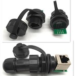 灌胶气密RJ45网络线接口连接器网口信号面板固定防水航空插头