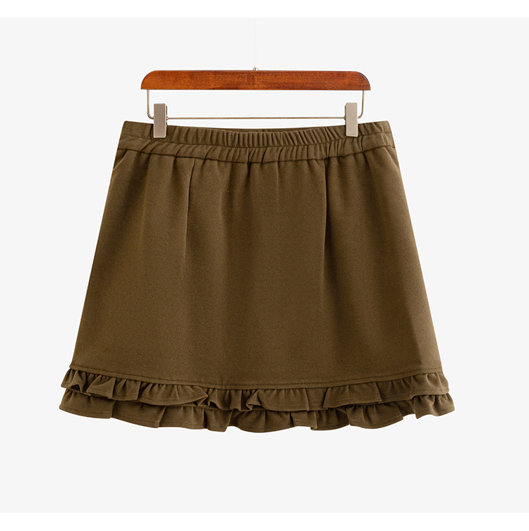 GraceChic Plus Size High Waist Slimming Women's Bodycon 2025 Winter Fat MM Patchwork Ruffled Short Skirt NQ1336_voghion.com