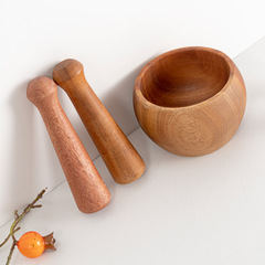 Wooden Garlic Crusher, Wooden Garlic Press, Wooden Medicine Pot, Home Use, Purpleheart Wood Handheld Garlic Paste Maker, Grinder, Factory Wholesale