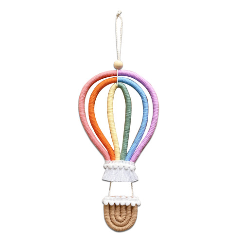 ins decoration Amazon Nordic style home children's room decoration pendant woven hot air balloon rainbow hanging wall decoration
