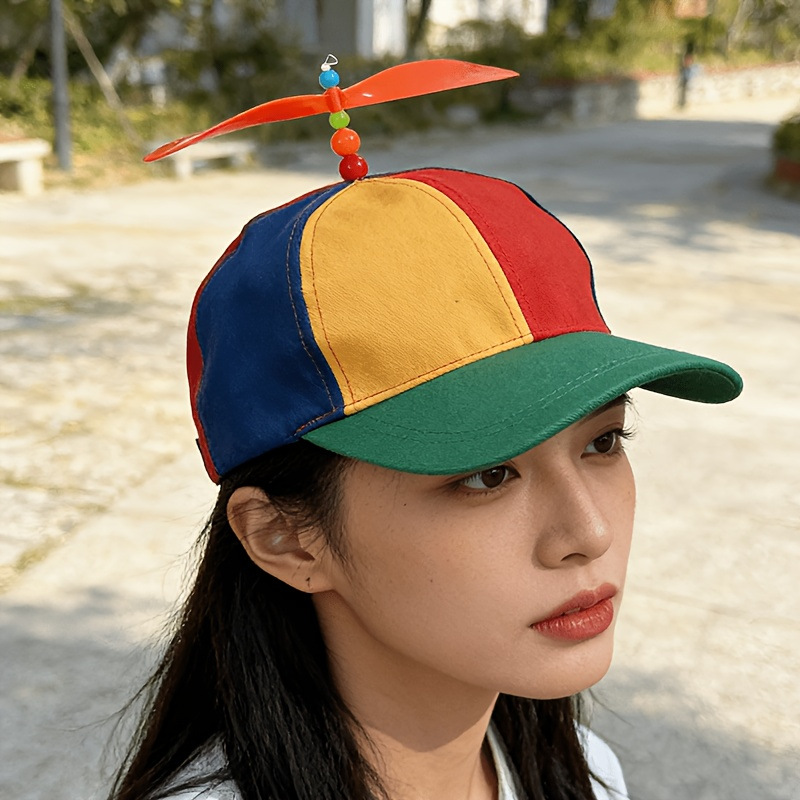 Children's Fashionable Duckbill Hat with Bamboo Propeller, Sunshade Hat for Toddlers, Parent-Child Propeller Hat, Spring and Autumn Baseball Cap