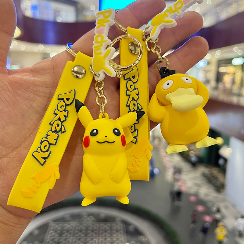 Pokemon Baby Keychain Pendant Cartoon Cute Male and Female Couple Doll Car Keychain Wholesale Trendy Toy