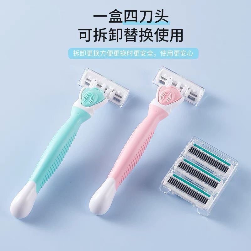 Manual Razor for Women, 6-Layer Hair Removal Razor for Underarms, Private Parts, and Leg Hair, Universal Shaving Tool, Multi-Color Razor for Export