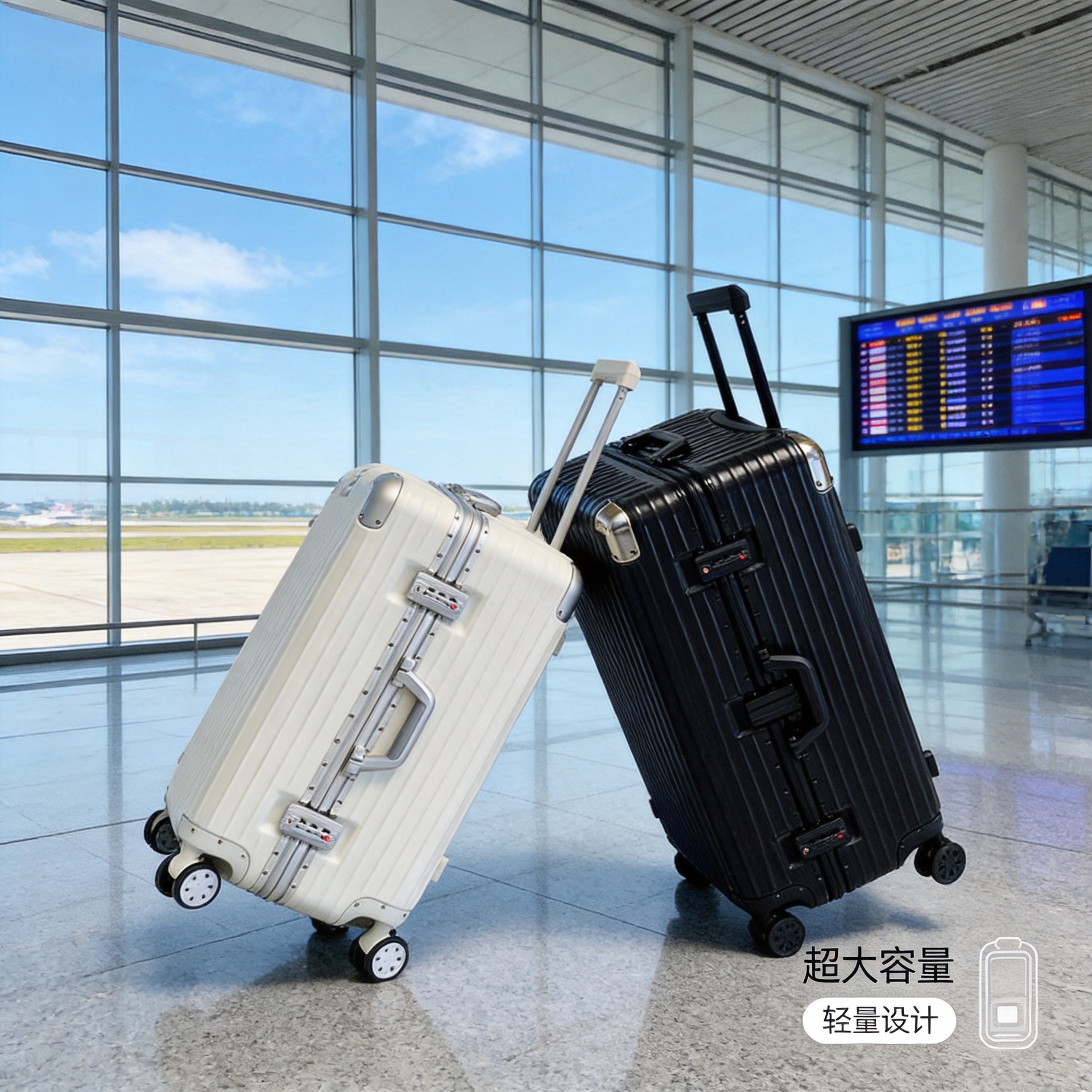 Capacious suitcase