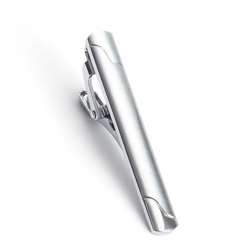 New electroplated gold brushed metal tie clip set, export-style men's French tie clip, wholesale
