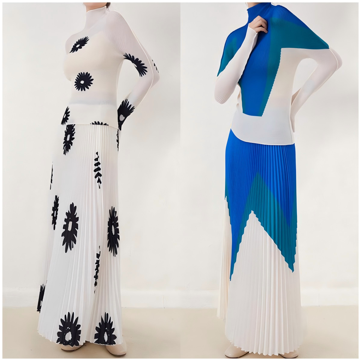 时尚褶皱T恤套装女南油高端女装小个子春秋半身裙套装时尚两件套