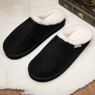 Cotton Slippers Men's Home Warm Room Lined with Fleece Thick Bottom Couple's Household Fleece New Autumn and Winter Cotton Slippers for Women