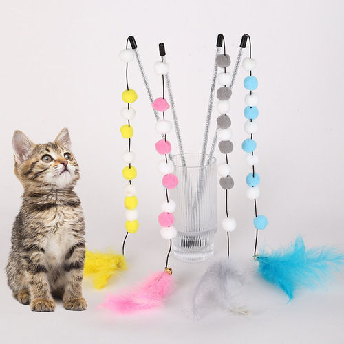 Factory Supply Cross-border Amazon Fur Ball String Little Fairy Cat Toy for Playing with Cats 