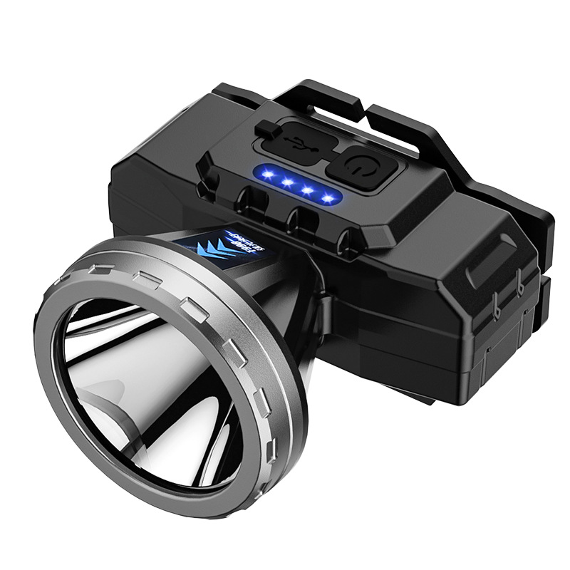 Luz de pesca nocturna al aire libre a prueba de agua transfronteriza led luz brillante superbrillante cabeza larga carga faro mayorista