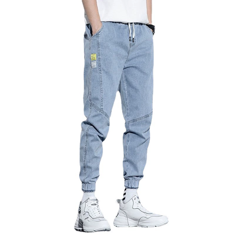 Trend autumn jeans, demi-season trousers for leisure, Korean style, loose fit