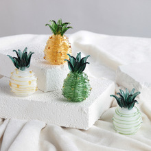 淄博琉璃摆件工艺品玻璃菠萝水果博山水晶纯手工节日礼物桌面装饰