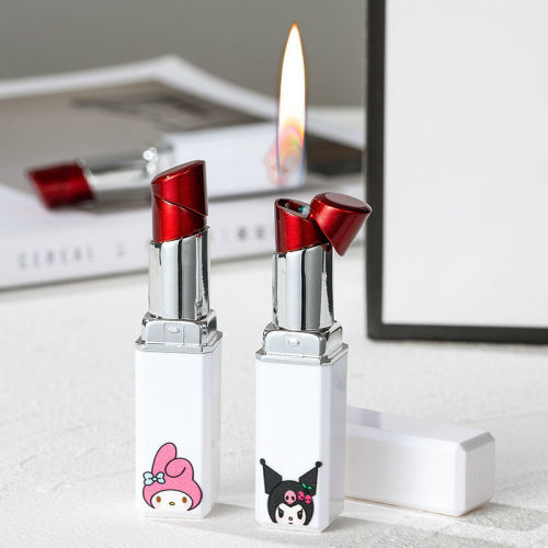 White cartoon Kuromi Melody lipstick lighter white lipstick lighter girl lipstick lighter