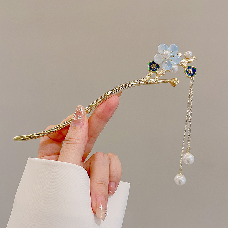 Orquídea de estilo antiguo broche de orquídea de franela nuevo estilo chino de primavera adornamiento de cabello temperamento disco broche de cabello simple broche nicho tocado